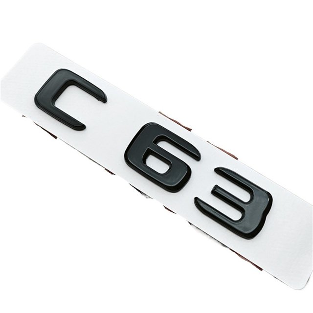 ZWP ABS Car Letters C43 C63 Logo Rear Trunk Badge Emblem Decals Compatible With Mercedes Benz AMG C43 C63 W205 W206