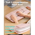 thumbnail image 3 of Wireless Keyboard Mouse Combo,Quiet Wave Keyboard with Leather Palm Rest, Ergonomic Mouse, Dual-System Switch, Plug & Play for Home Office,Pink, 3 of 8