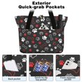 thumbnail image 2 of Tote Bag for Women - Paw Prints and Bones Shoulder Bag - Large Utility Work Duffle Bag with Zipper Handbag for Travel, Work, Sprots, 2 of 5