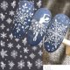 thumbnail image 5 of Pegatina de uñas de copos de nieve con purpurina blanca 3D, suéter reflectante de invierno dorado, Estrella bailarina, árbol de Navidad, Año Nuevo, punta para manicura, 5 of 7