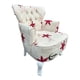 thumbnail image 2 of Sillón Individual Vintage MARDAM Terciopelo Flor Roja, 2 of 3