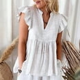 thumbnail image 7 of Msgweeeg Blouses Women Short Sleeve V Neck Womens Business Casual Tops Solid Color Loose Fit Summer Trendy Tshirts for Women for Work and Office, 7 of 7