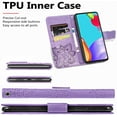 thumbnail image 4 of Samsung Galaxy A52 Wallet Case for Women, Butterfly Embossing Slim Flip PU Leather Phone Case Magnetic Closure for Credit Card Slots Holder Cover for Samsung Galaxy A52 Rhinestone Light Purple, 4 of 16