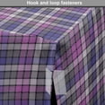 thumbnail image 4 of Plaid Dog Crate Cover, Illustration of Checkered Inspired Design, Easy to Use Pet Kennel Cover Small Dogs Puppies Kittens, 7 Sizes, Violet Blue Pale Fuchsia, by Ambesonne, 4 of 6
