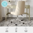 thumbnail image 4 of Martha Stewart Upholstered Office Chair in Beige Stripe/Polished Nickel, 4 of 12