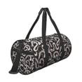 thumbnail image 3 of Xecao Hand Drawn Snake print Round Travel Duffel Bag is a foldable gym bag with an inner pocket, perfect for travel sports, 3 of 8