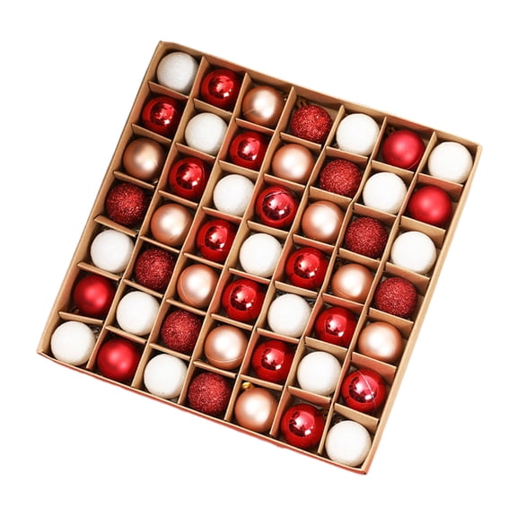 Cheapark 49-Piece 1.18 Inch Boxed Christmas Balls - Electroplated Plastic Painted Hanging Ornaments, Bright Sparkling Decor for Tree Scene Layout