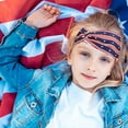 thumbnail image 5 of HomeDM Independence Day Red White and Blue Patriotic American Flag Tie Headband USA 4th of July Headband Hair Acessories Cloth Elastic Yoga Hair Bandana Patriotic Headbands, 5 of 8