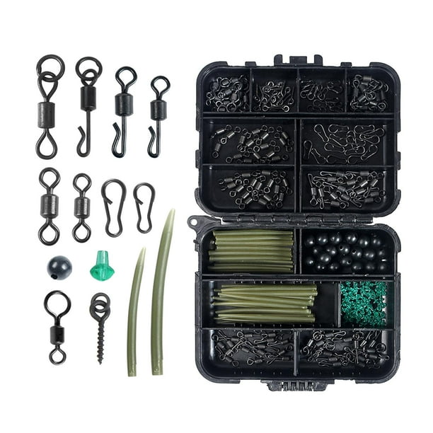 300x aparejos de pesca de aparejos terminales, anzuelos s Jigs Stop Bead Boilie Clip giratorio, giratorio, de anti