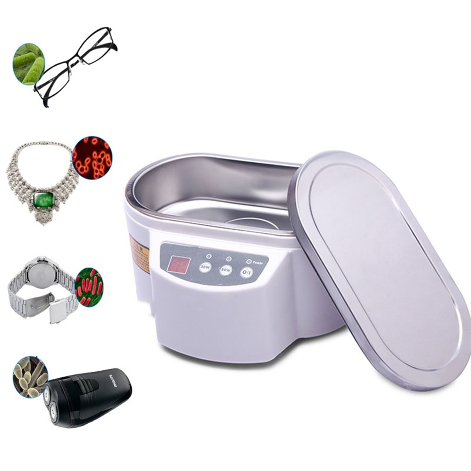Ultrasonic Cleaner Intelligent Control For Jewelry Glasses Circuit Board Cleaning Machine Mini Sonic Cleaner Bath ,Strong Cleaning
