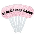 thumbnail image 1 of Darby Cupcake Picks Toppers - Set of 6 - Pink Speckles, 1 of 1