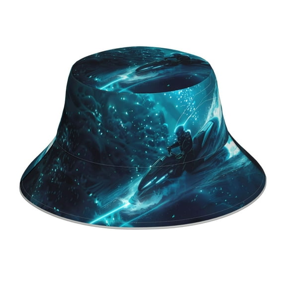 Balery Futuristic Jet Ski Adventure Sun Hats for Men Women Bucket Hat UPF 50 Buckey Hat Boonie Hat Foldable UV Protection Hiking Beach Fishing Summer
