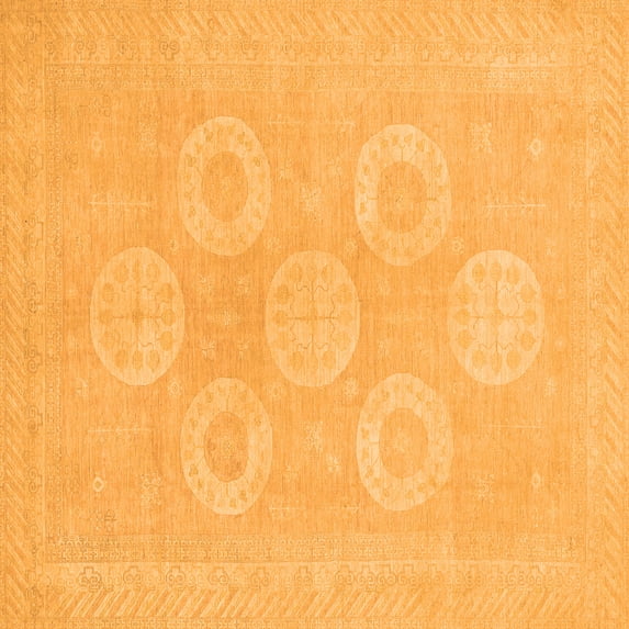 Ahgly Company Indoor Square Oriental Orange Traditional Area Rugs, 3' Square