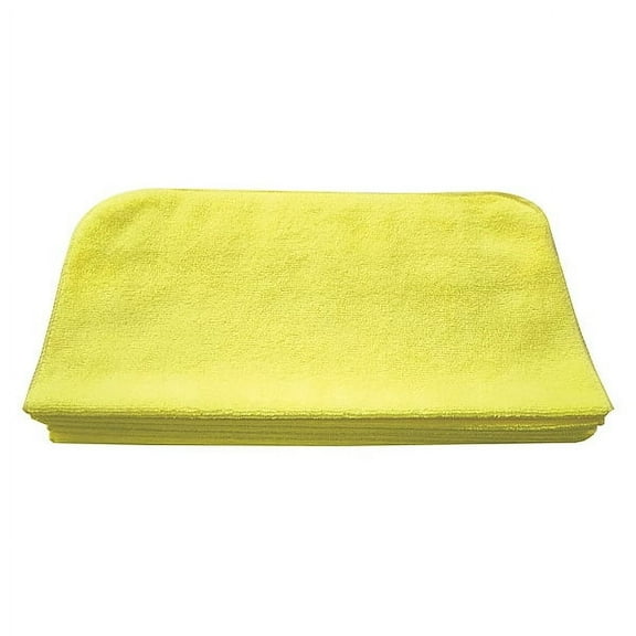 Tough Guy Microfiber Cloth Wipe 16" x 16", Yellow, 12PK 32UV12