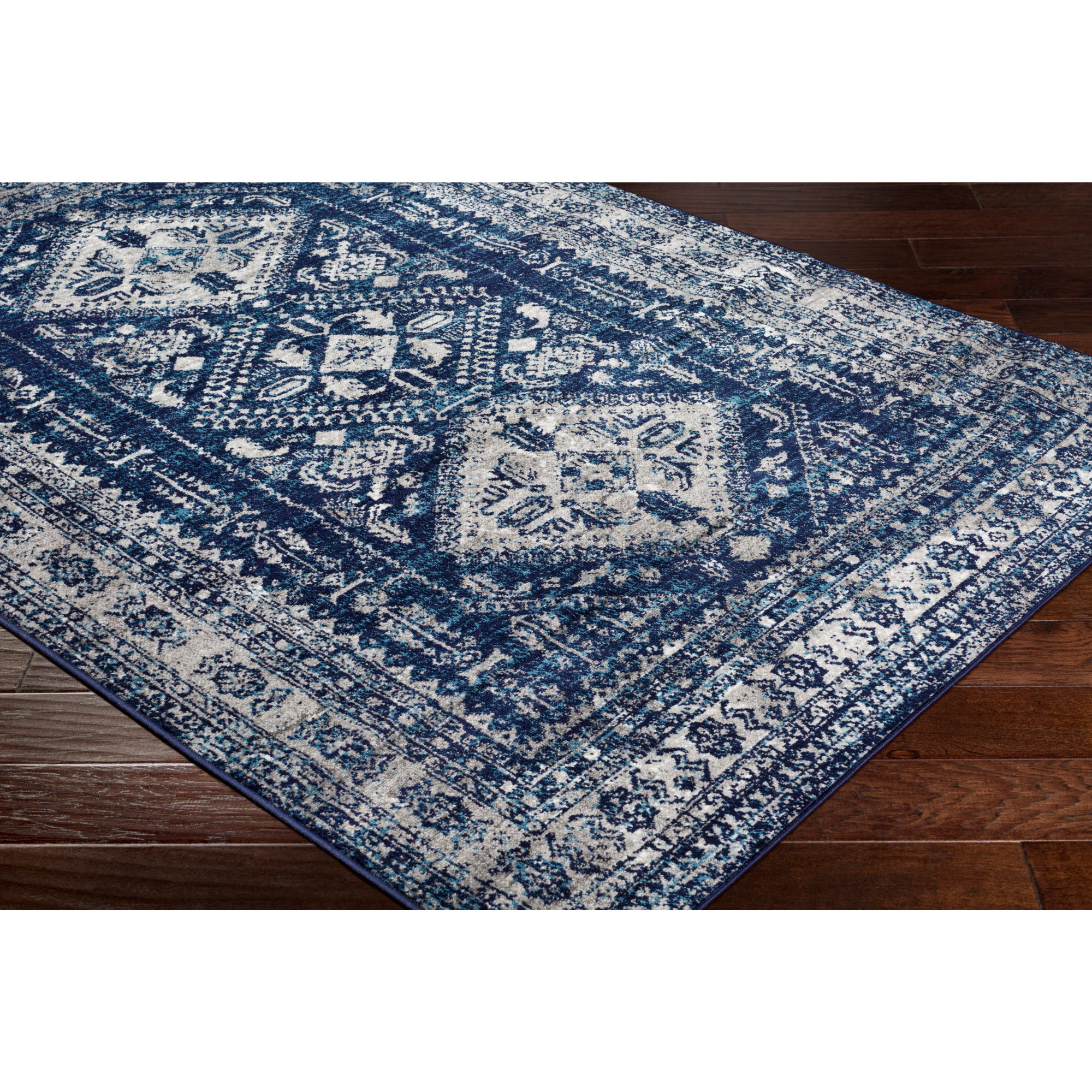 Artistic Weavers  Navy 2'7" x 14' Traditional Runner Area Rug
