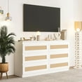 thumbnail image 5 of EcoSummer Rattan Dresser with 6 Drawers, Modern Double Dresser with Metal Gliding Slides, Wooden Storage Chest for Bedroom, Living Room, Closet, Hallway, White, 5 of 8