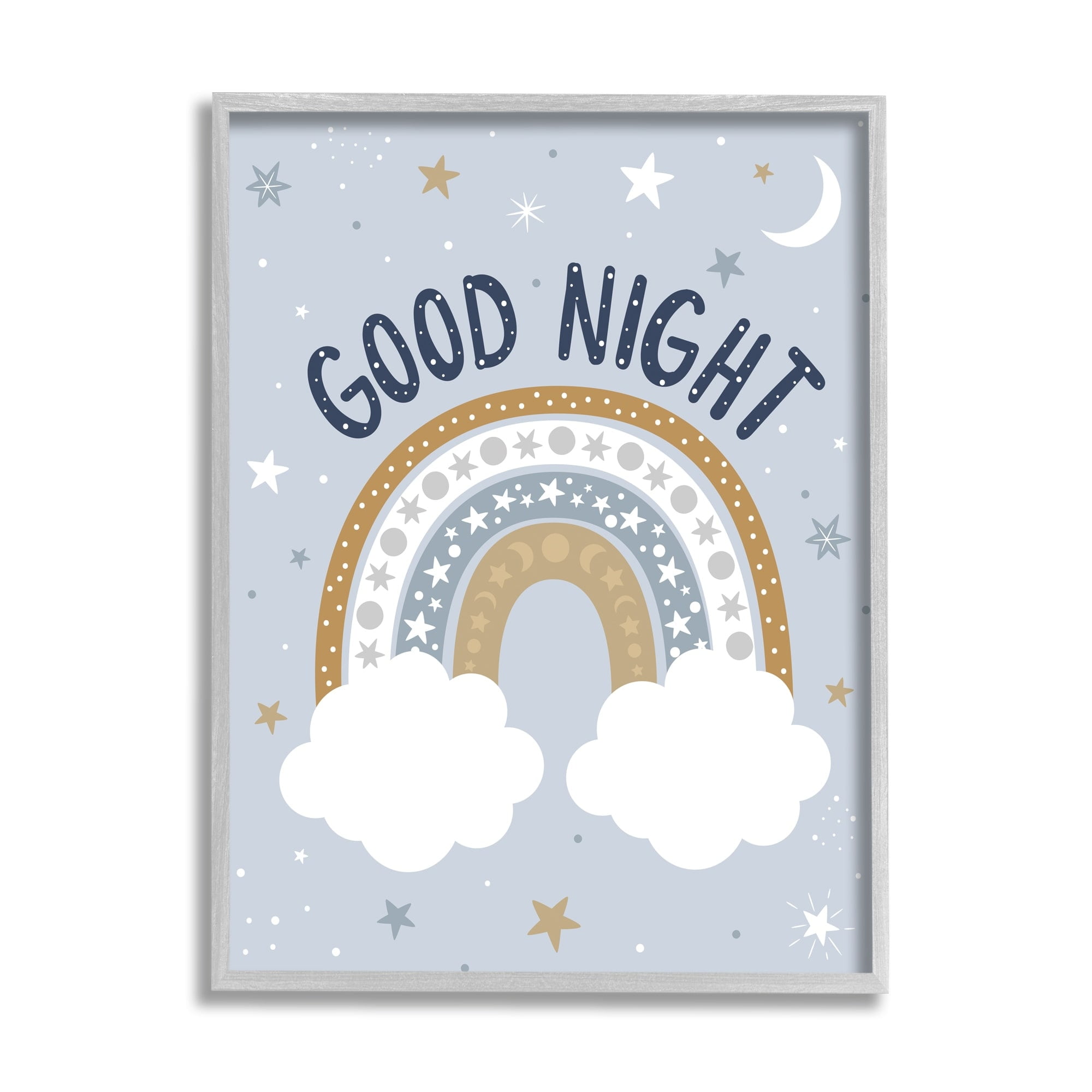 Stupell Industries Good Night Astronomical Rainbow Outer Space Symbol Stripes,24 x 30, Design by Ilis Aviles
