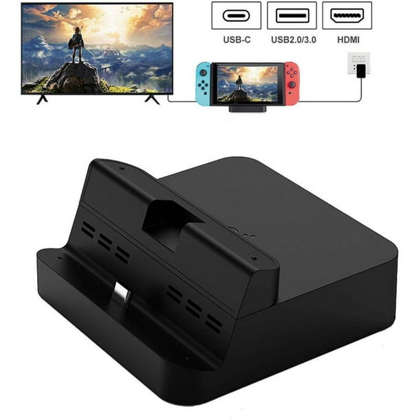 Switch Docking Station Portable Tv Dock For Nintendo Switch With Usb C Charging Stand Hdmi Adapter And Usb 3 0 Port Nintendo Switch Component Expansion Seat Large Anti Slip Mat Walmart Com Walmart Com