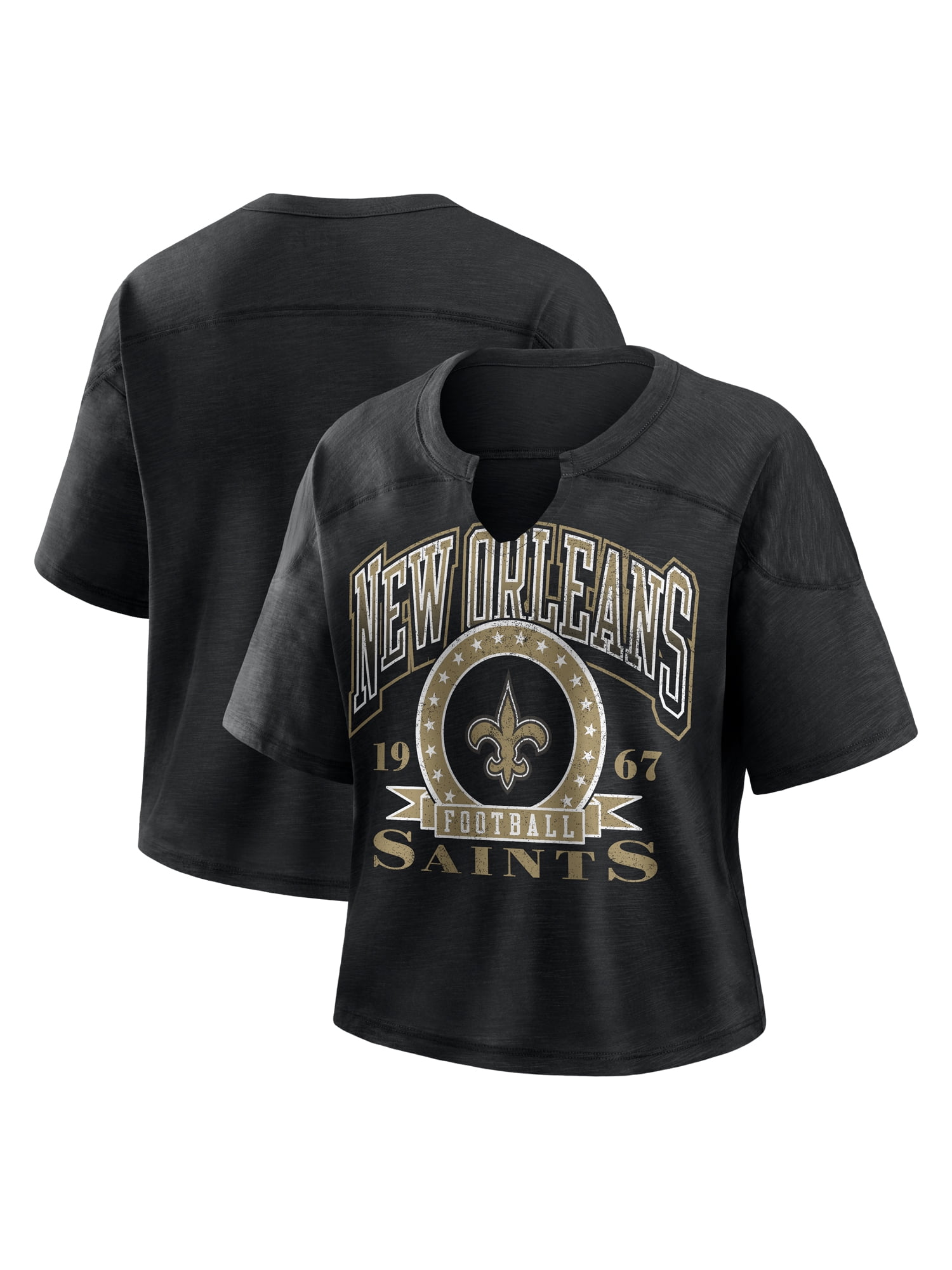 NFL New Orleans Saints Women's Cotton Black Short Sleeve T-Shirt