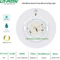 thumbnail image 3 of AIR-LED Flush Mount Ceiling Light, Closet Lighting Fixture with Motion Sensor, 10.5W, 700 Lumen, 6.2 Inch, Anti-Rust Galvanized Housing, White Finish 3000K 1-Pack, 3 of 4