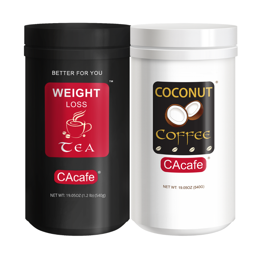 CAcafe Coconut Coffee and Weight Loss Tea Variety 2Pack