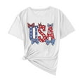 thumbnail image 2 of CLOISE T Shirts for Women Short Sleeve Red White Blue Plus Size USA Themed Tops Crewneck Holiday Fourth of July Pullover Patriotic Outfits, 2 of 4