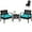 Turquoise, variant on YEXJ 3 Pieces Patio Furniture Set Rattan Wicker Sofa Set with Removable Cushions and Coffee Table, Outdoor Conversation Bistro Chairs Set with Storage Table for Garden Poolside Balcony-Beige