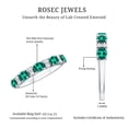 thumbnail image 6 of Rosec Jewels Lab Grown Emerald Half Eternity Ring with Diamond, Anniversary Band Ring - AAAA Quality, 925 Sterling Silver, US 4.00, 6 of 7