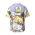 thumbnail image 6 of Lsque Sanrio print Men's Cuban Collar Short Sleeve Shirt Summer Beachwear Casual Button Down Fashionable Vacation Leisure Shirt-X-Large, 6 of 7