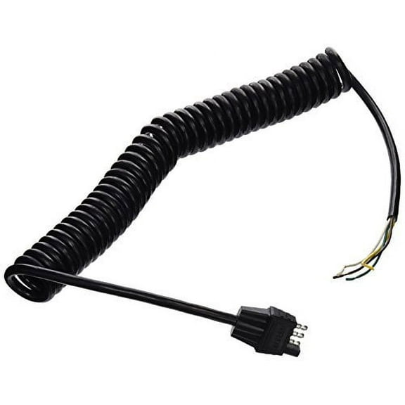 Bargman 54000-026 4-Way Flat Trailer End 11' Coiled Connector