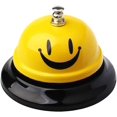 thumbnail image 1 of Appeler la Cloche de Service, la Cloche de Jeu de Cloche de Bureau, les Cloches d'Aires de Réception pour l'Utilisation Classique de Restaurant de Concierge Portier de Restaurant (visage heureux)(2pcs, Hurlo, 1 of 5