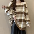 thumbnail image 3 of 2025 New Fall Slimming Striped Sweatshirt For Students, Loose-Fit And Lightweight, Vintage Style, Perfect For Layering And Comfort, 3 of 5