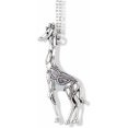 thumbnail image 1 of Giraffe Large with Body Spots Three Legs on Silver Chain Necklace (Silver), 1 of 4