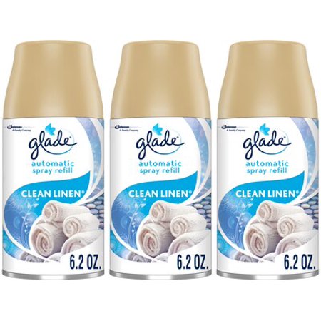 Glade Automatic Aerosol Air System Refill, Clean Linen, 6.2 Oz., 3/Pack (313810)