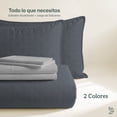 thumbnail image 2 of Dreamlab Edredón King Size Ligero y Juego de Sábanas con Fundas de Almohada Decorativas (7 pzas). Set de Colcha Ligera y Sábanas para Cualquier Temporada. Hipoalergénico. Trébol, Grafito / Gris Claro, 2 of 10