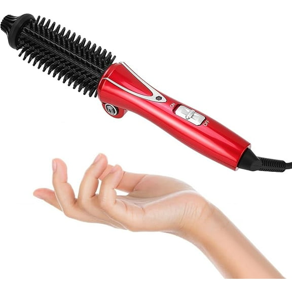 Hair Curling Iron Brush, Mini Curling Iron Ceramic Tourmaline Ionic Hot Curler Brush, Professional Anti-Scald Instant Heat Up Electric Wand for All Hair Types