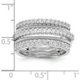 thumbnail image 3 of Sterling Silver Cheryl M Rhodium-Plated Cz Textured And Layered Ring (Size 8) Made In Italy qcm1572-8, 3 of 5