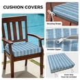 thumbnail image 3 of Outdoor Patio Cushion Covers 4 Pack Blue Leaf Stripe Patio Chair Cushion Covers with Ties and Zipper Vintage Rustic Vertical Leaves Waterproof Outdoor Seat Cushion Covers for Patio Furniture 22"x20", 3 of 9