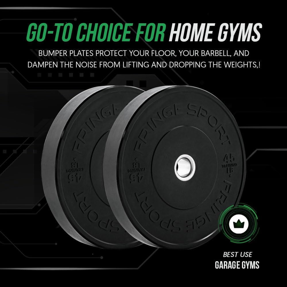 Olympic Bumper Plates Set with Steel Insert, Durable Rubber Weight Plates for Strength Training and Powerlifting