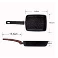 thumbnail image 3 of Tamagoyaki Pan, Nonstick Rectangular Egg Frying Pan for Japanese Omelette Steak and Pancakes Compatible with Induction Cooktop and Gas Stove Kitchen Cookware with Heat Resistant Handle, Black, 3 of 6