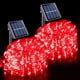 thumbnail image 1 of Luces solares en forma de cuerda JMEXSUSS, 2 x 200 LED, color rojo, 66 pies, IP65, 1 of 7