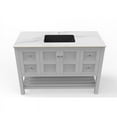 thumbnail image 2 of Castello USA 48" Alicia Gray Vanity Set White Marble Ceramic Top Back Sink, 2 of 9