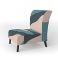 thumbnail image 2 of Designart "Peach and Blue Striped Pattern" Upholstered Patterned Accent Chair and Arm Chair, 2 of 5