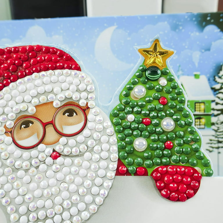 SDJMa 8-Pack Christmas Cards 5D DIY Diamond Painting for Adults Kids, Santa  Claus Snowman The Christmas Tree, Art Round Diamond, Greeting, Thank You,  Card Creativity for Holiday Family and Friends 