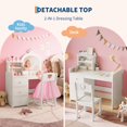 thumbnail image 4 of Yiwa Princess Girls Makeup Vanity Table Set with Storage & Lights, 4 of 7
