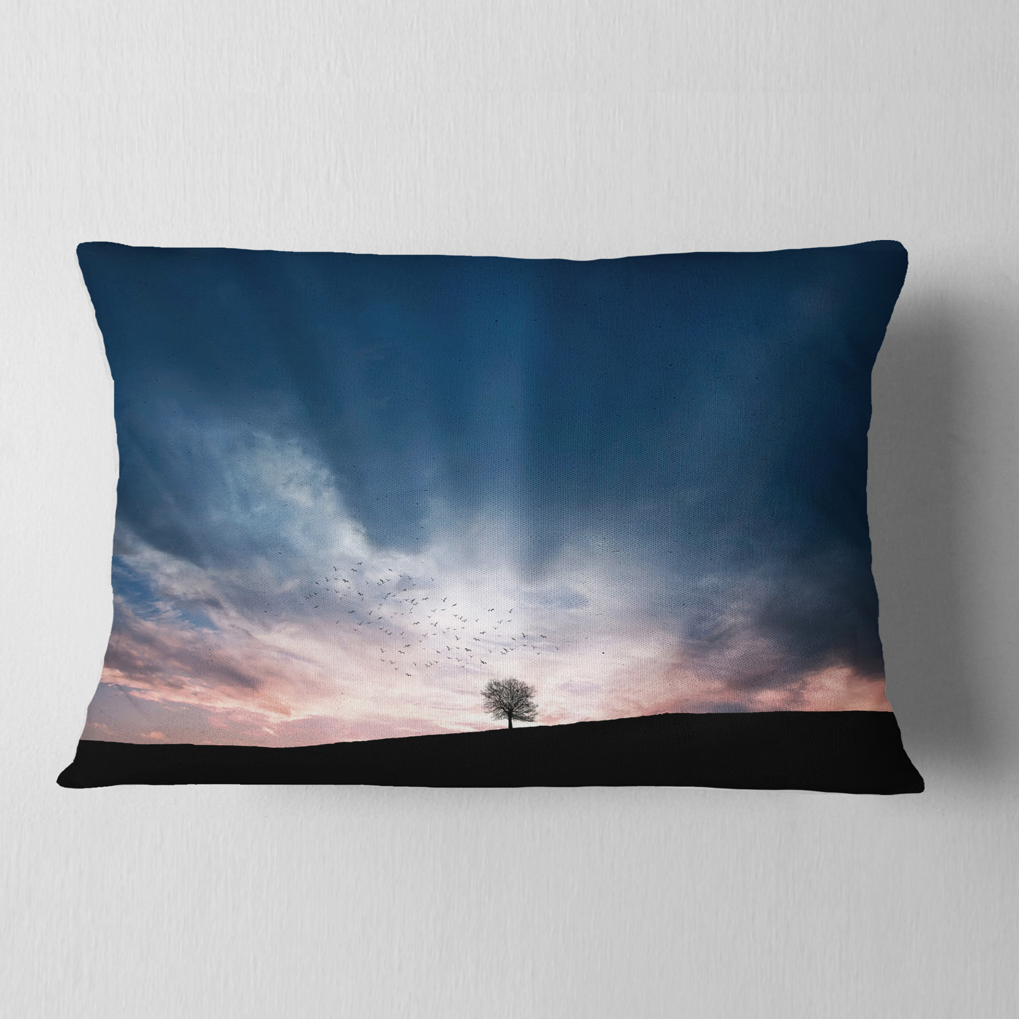 Designart 12" x 20" Multi-color Polyester Throw Pillow