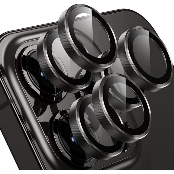 for iPhone 14 Pro/iPhone 14 Pro Max Camera Lens Protector,[Night Shooting Mode] HD Tempered Metal Glass Camera Screen Protector Cover Film Accessories, Black   Black
