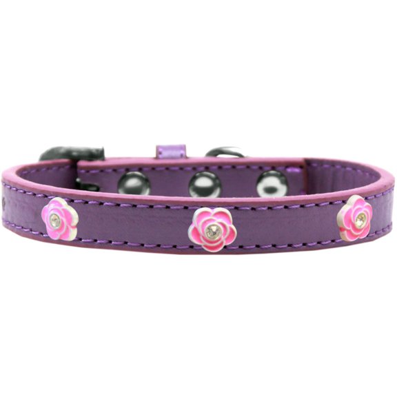 Dog, Puppy Pet Widget Fashion Collar, "Bright Pink Roses"