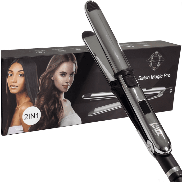 Liselle Beauty Products Salon Magic Pro Flat Iron Titanium Plates LCD Display Adjustable Heat 450 F