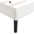 thumbnail image 4 of AENKYO Full Size Platform Bed Frame with Leather Upholstered Headboard, White, 4 of 7